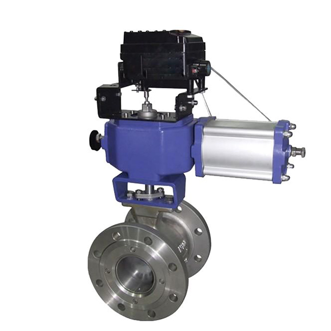 Pneumatic V-shaped ball valve